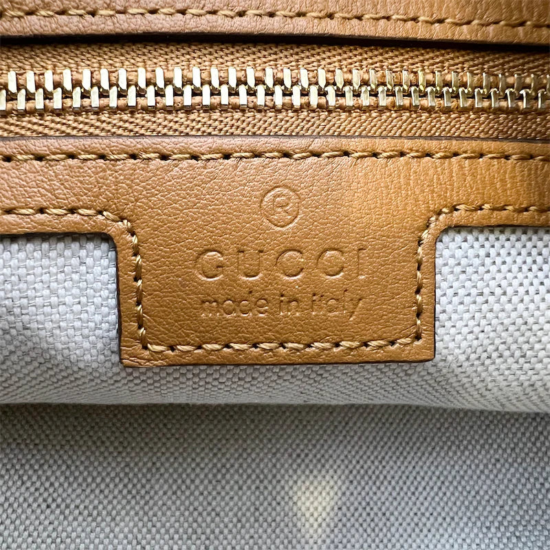 (PayNow$1090) Gucci Hobo Bag in Camel Leather and GHW