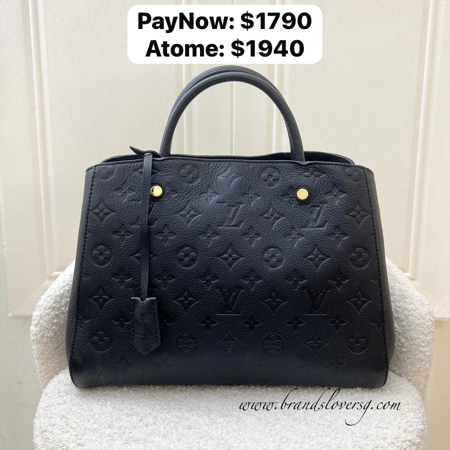 (PayNow$1790) LV Montaigne MM in Black Empreinte Leather and GHW