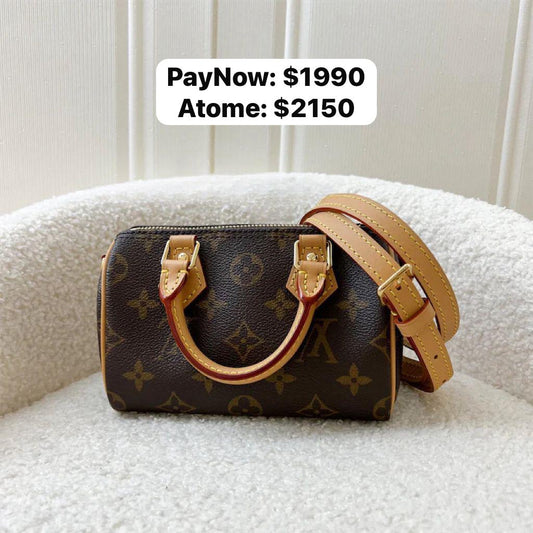 (PayNow$1990) LV Nano Speedy in Monogram Canvas GHW