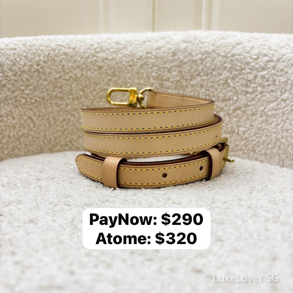 (PayNow$290) LV Adjustable Strap (W: 16mm) in Vachetta and GHW