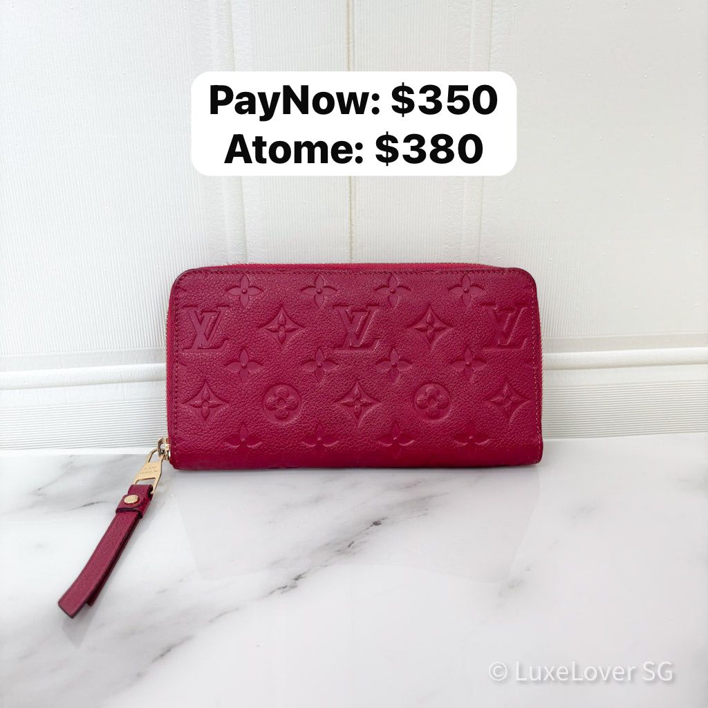 LV Zippy Long Wallet in Red Empriente Leather GHW