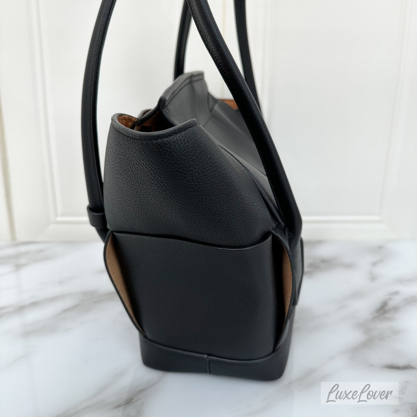 Bottega Veneta Acro Tote Bag in Black Grained Leather and SHW