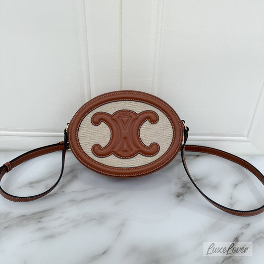 Celine Oval Bag Cuir Triomphe in Cloth and Calfskin GHW