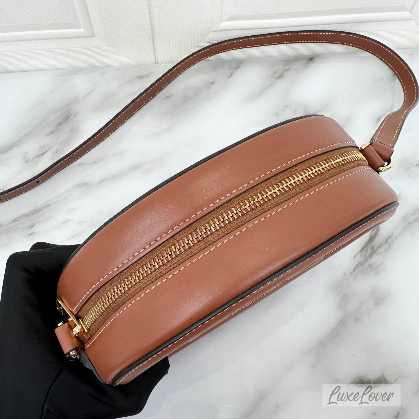 Celine Oval Bag Cuir Triomphe in Cloth and Calfskin GHW