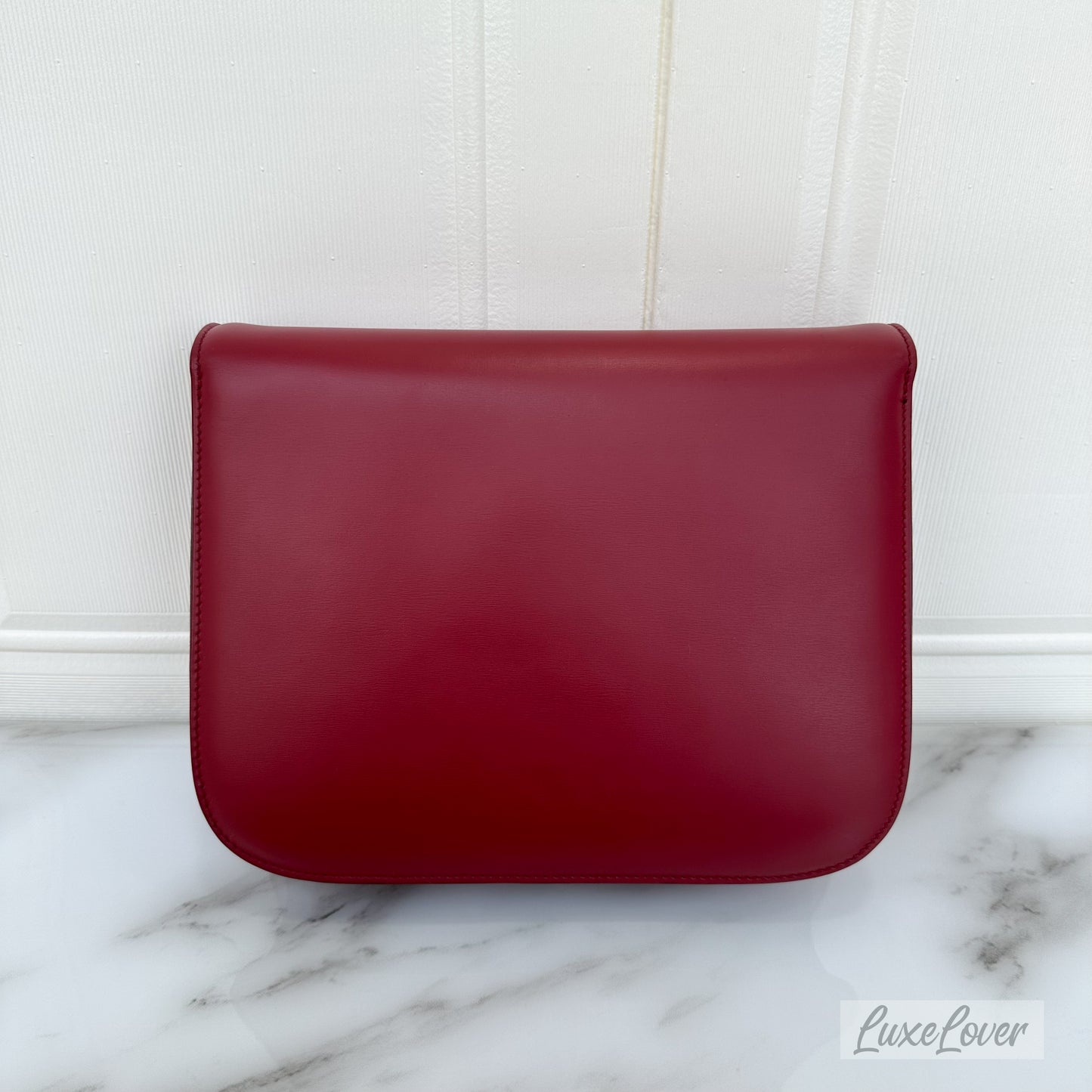 Celine Medium Box Bag in Red Calfskin and GHW