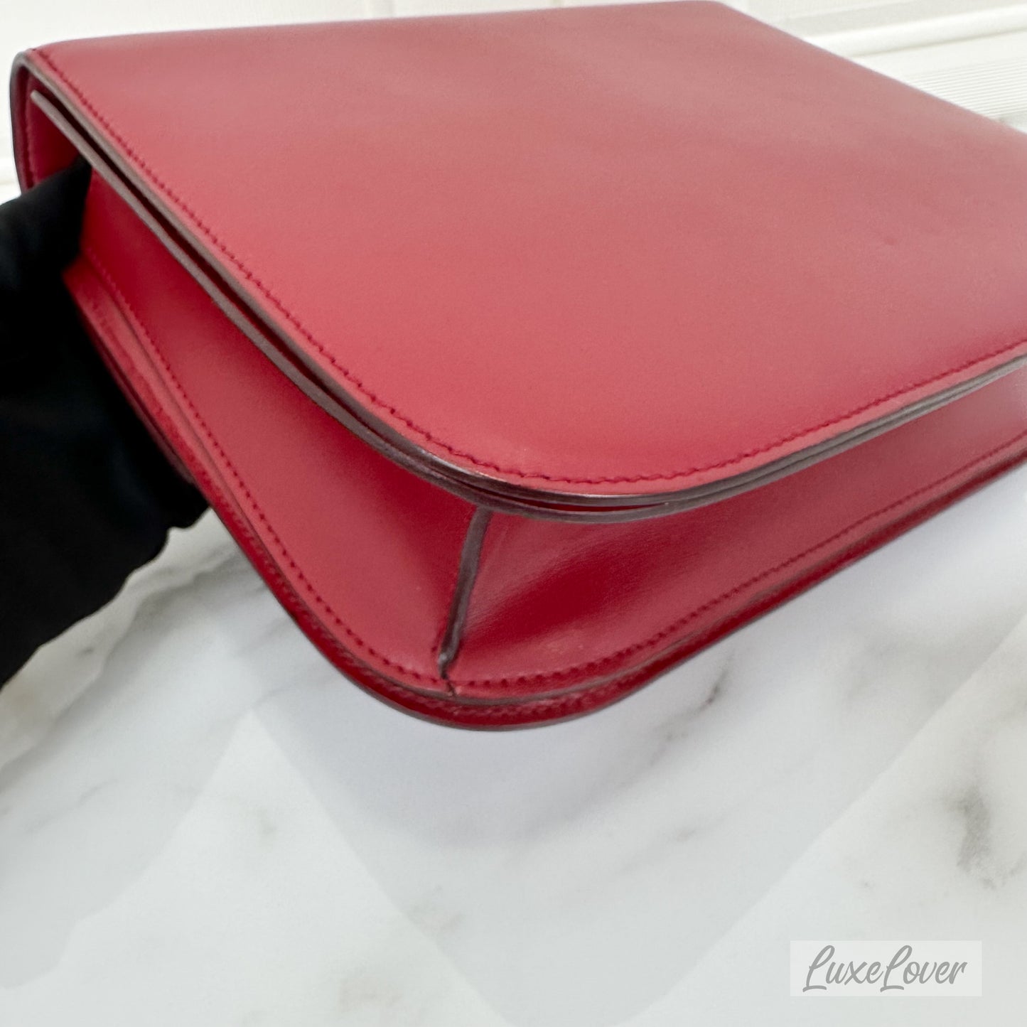 Celine Medium Box Bag in Red Calfskin and GHW