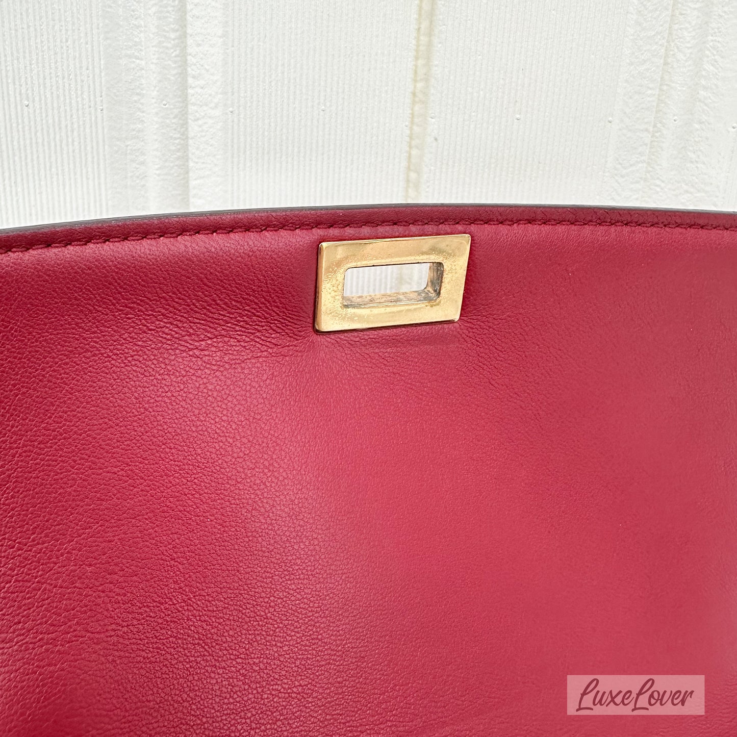 Celine Medium Box Bag in Red Calfskin and GHW