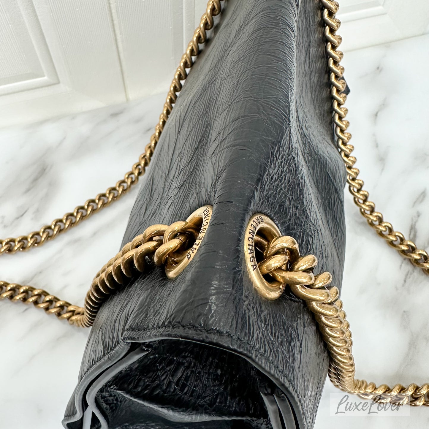 Balenciaga Crush Medium Chain Black Bag