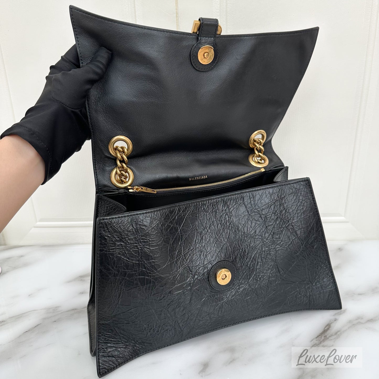 Balenciaga Crush Medium Chain Black Bag