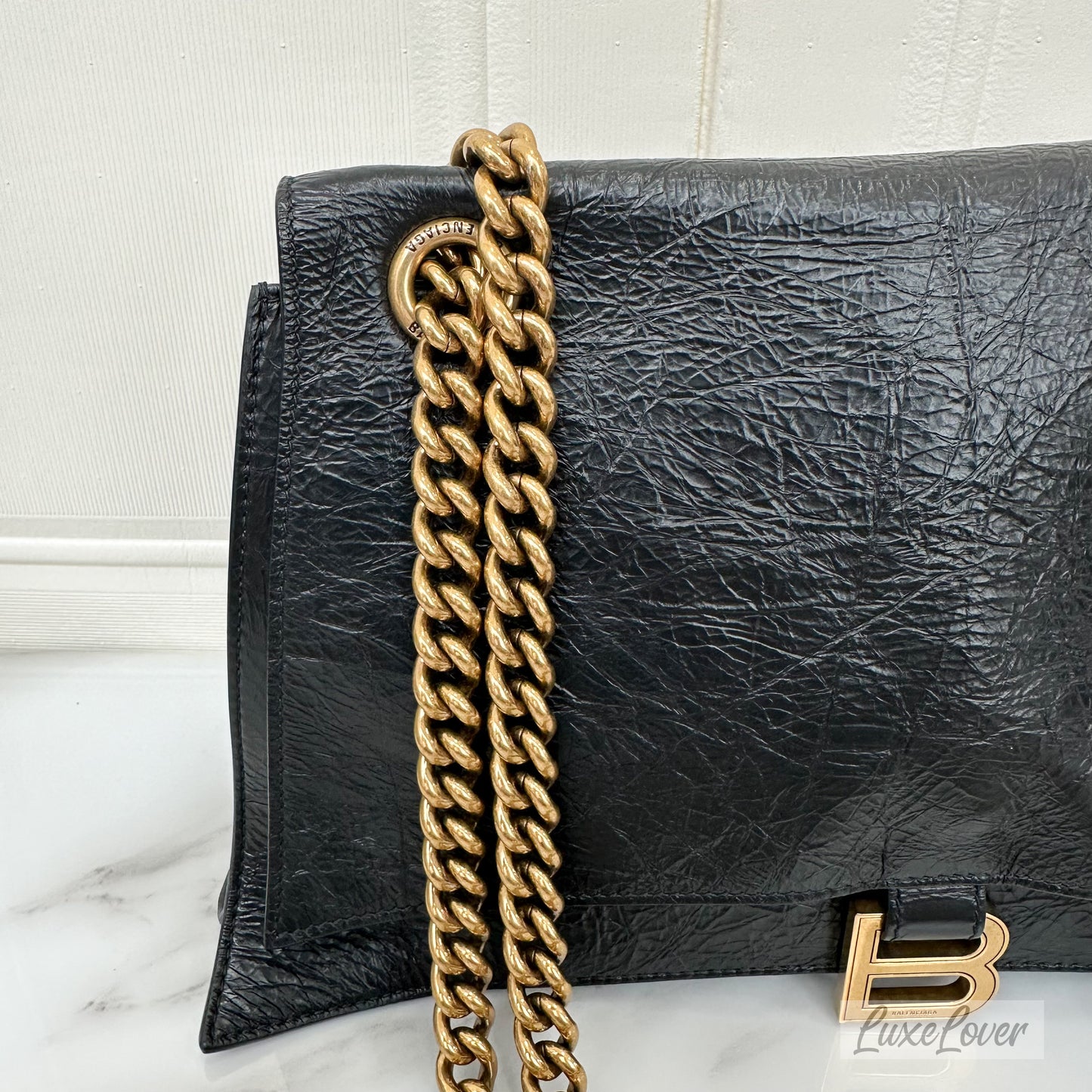 Balenciaga Crush Medium Chain Black Bag