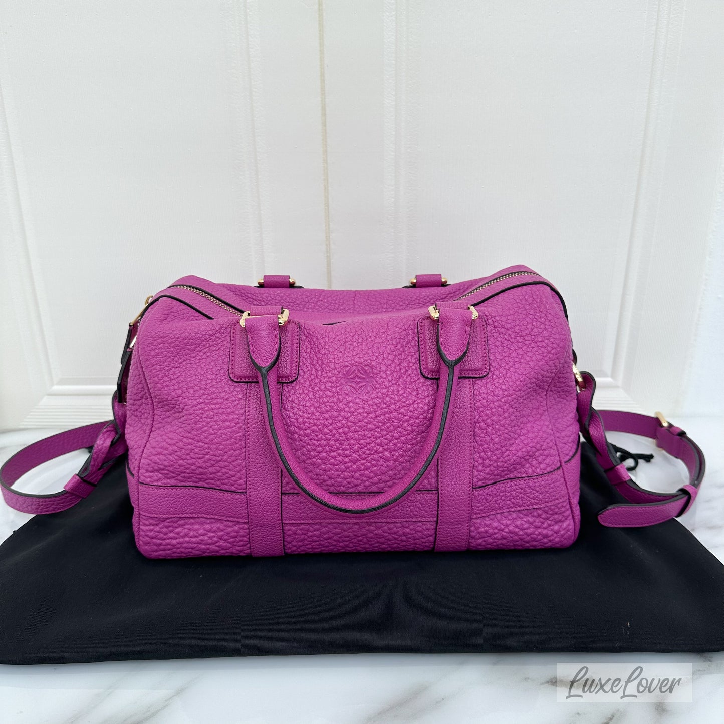 Loewe Paseo 30 in Bright Pink Calf Leather and GHW