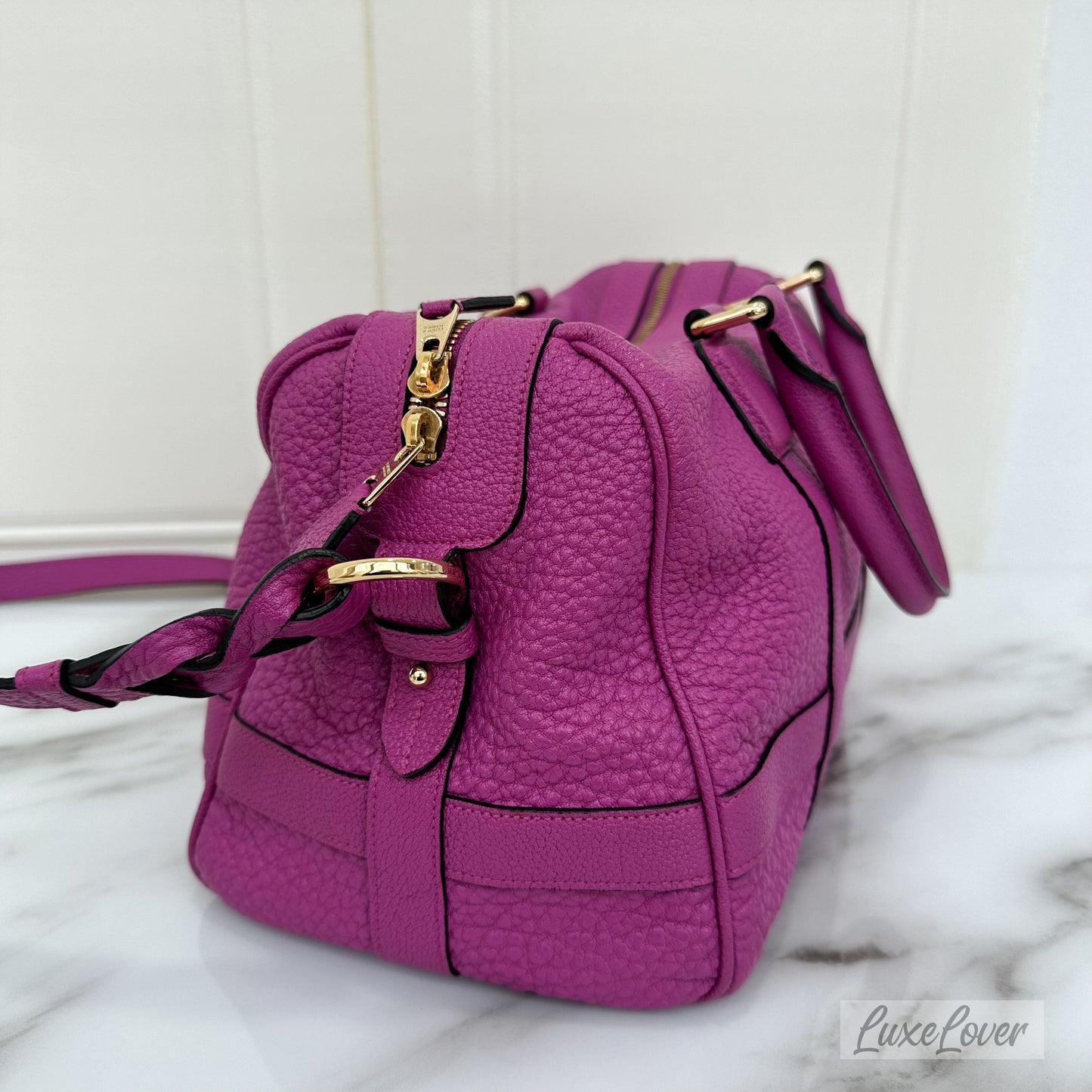 Loewe Paseo 30 in Bright Pink Calf Leather and GHW