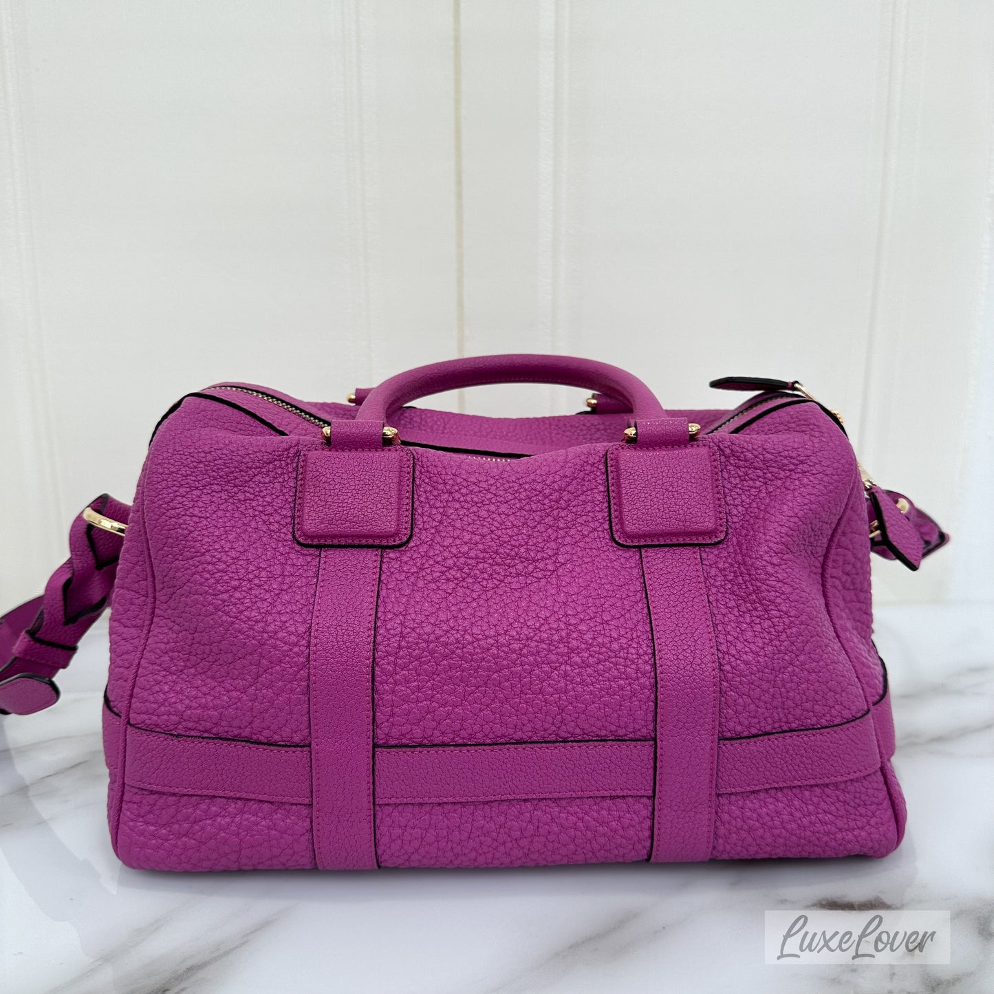 Loewe Paseo 30 in Bright Pink Calf Leather and GHW