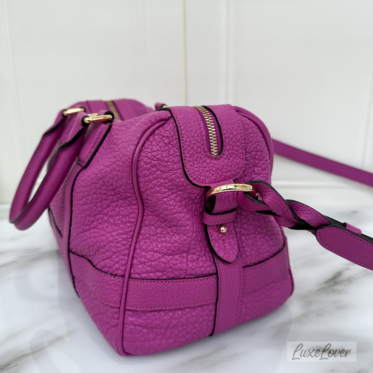 Loewe Paseo 30 in Bright Pink Calf Leather and GHW