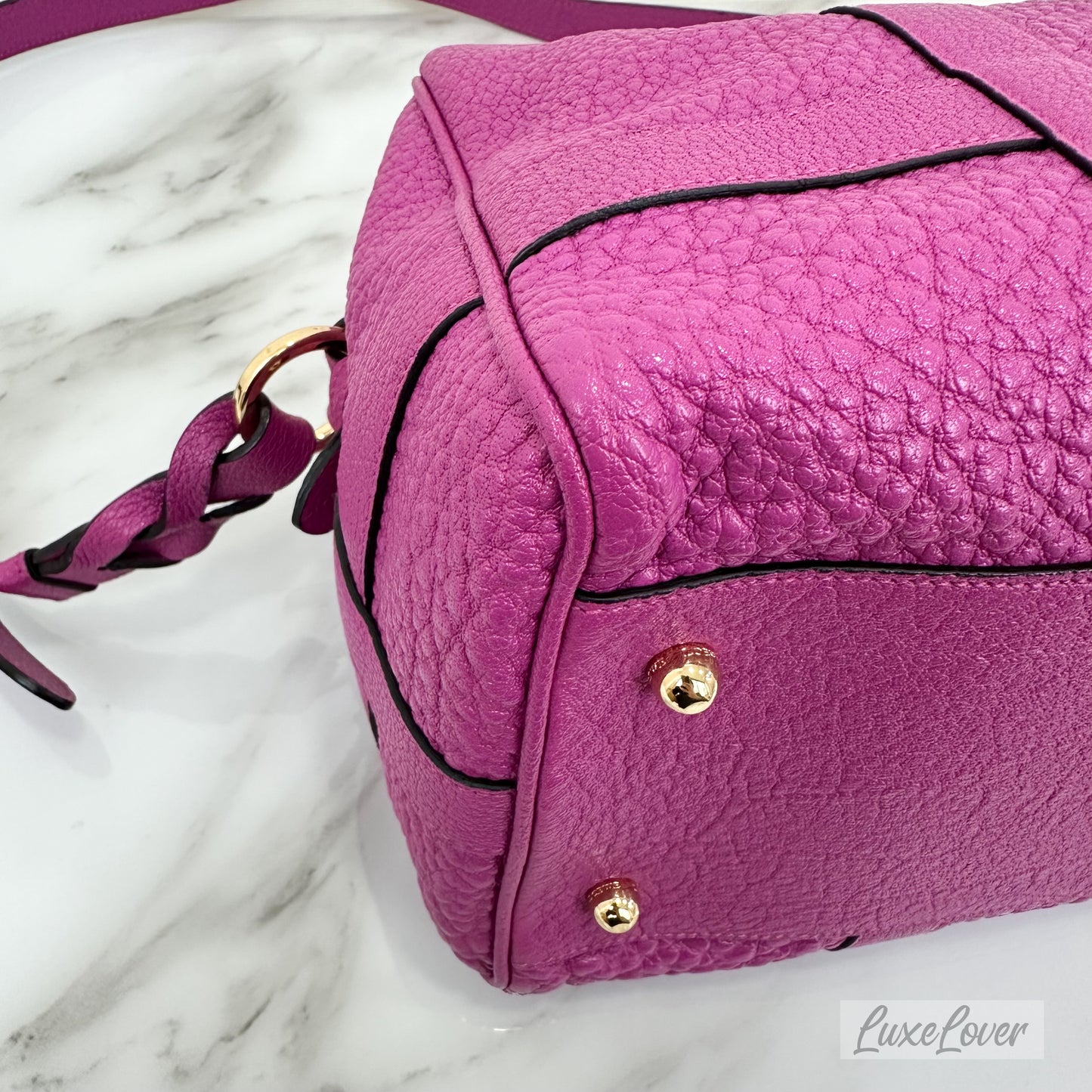 Loewe Paseo 30 in Bright Pink Calf Leather and GHW