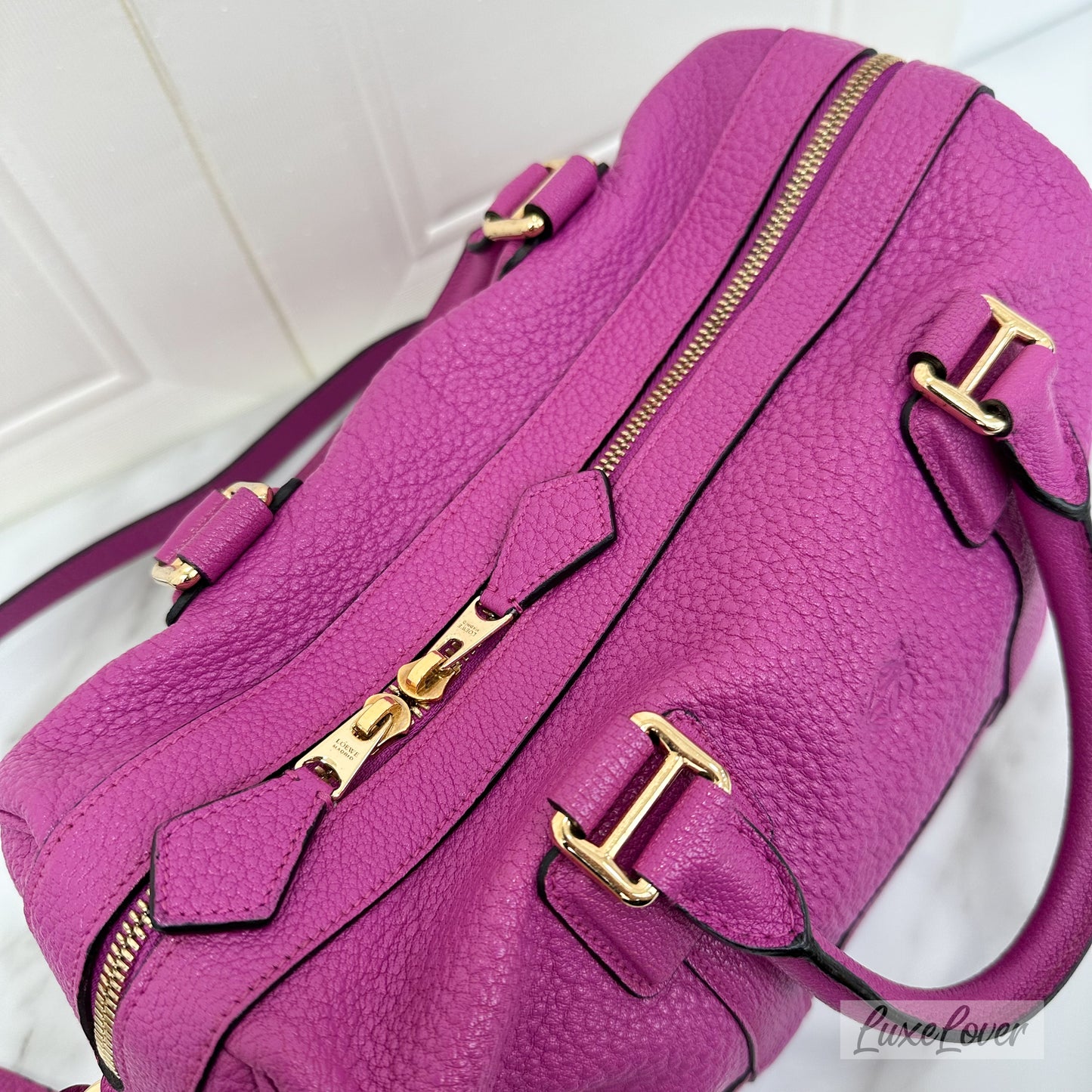 Loewe Paseo 30 in Bright Pink Calf Leather and GHW