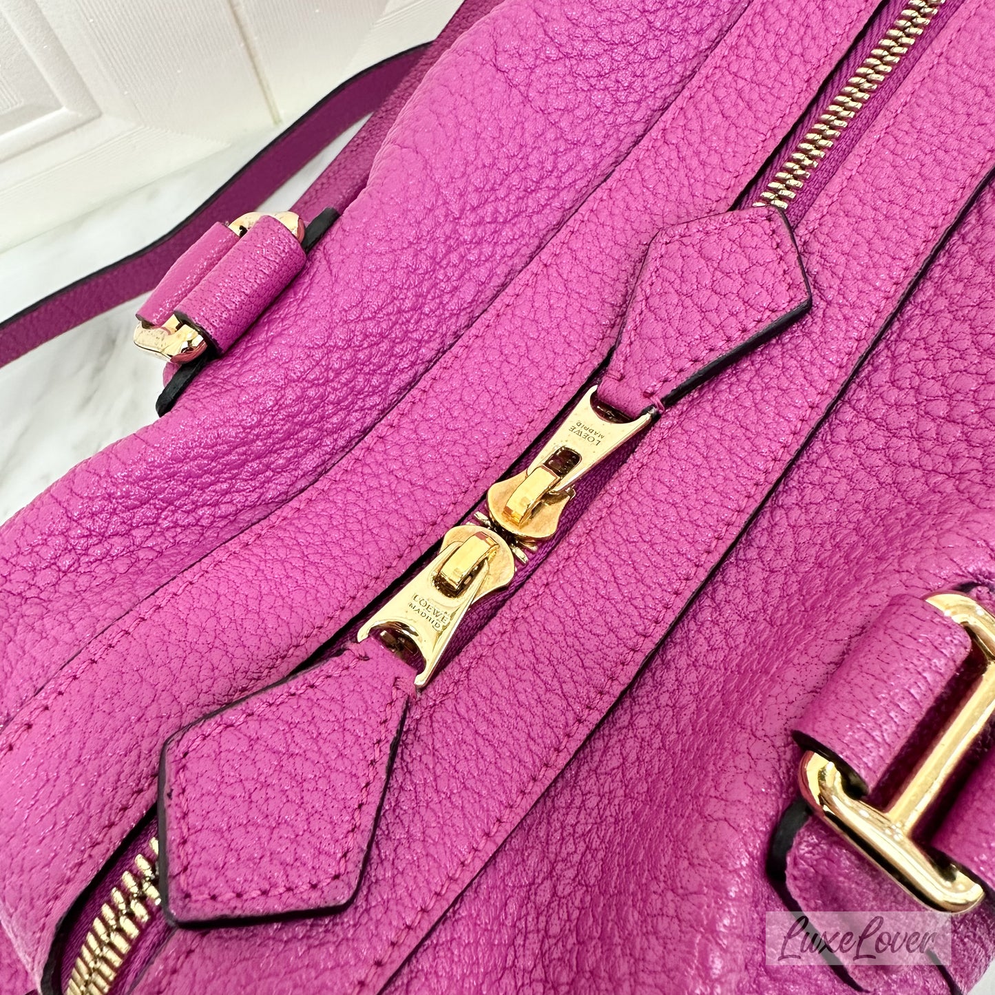 Loewe Paseo 30 in Bright Pink Calf Leather and GHW