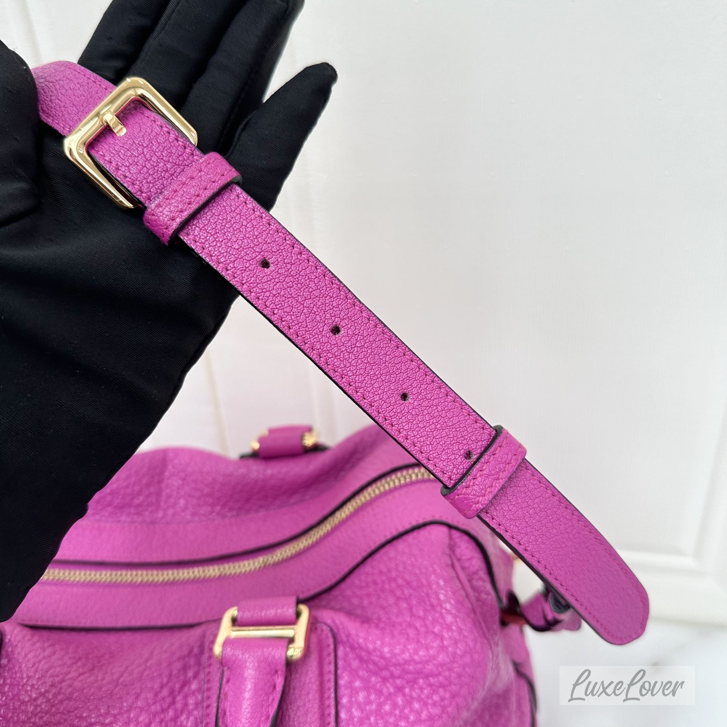 Loewe Paseo 30 in Bright Pink Calf Leather and GHW