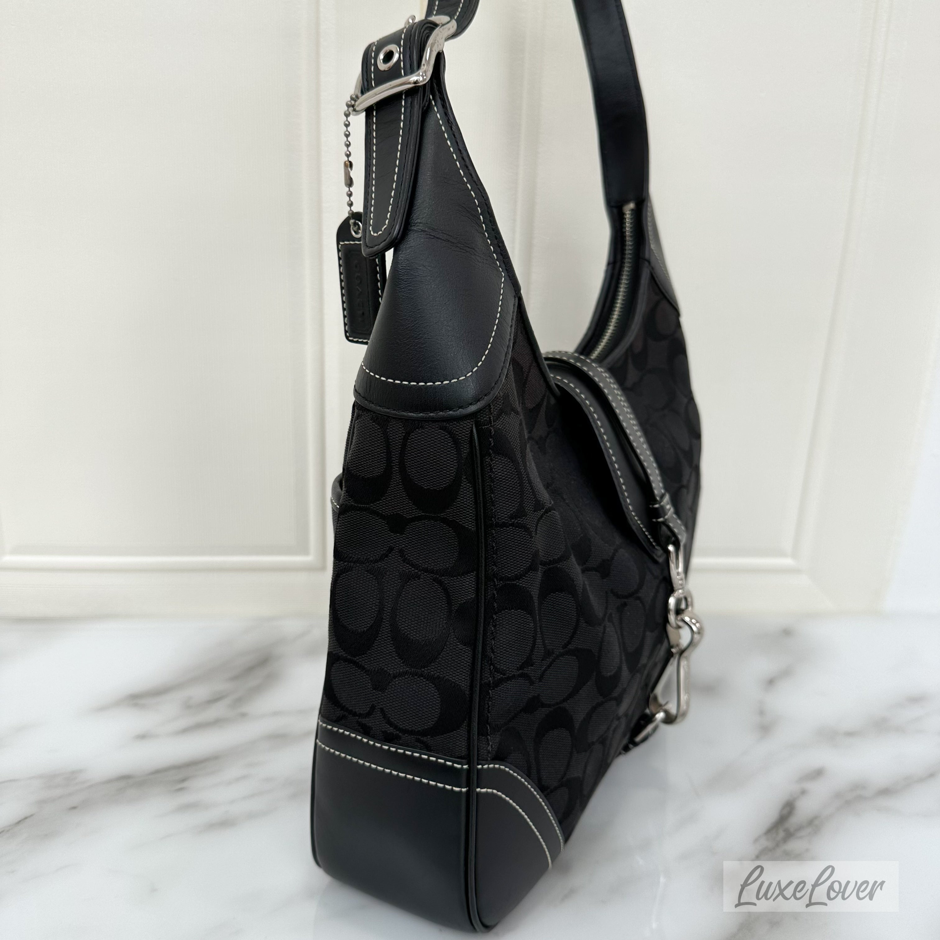 Coach Black Leather Hobo selling with strap