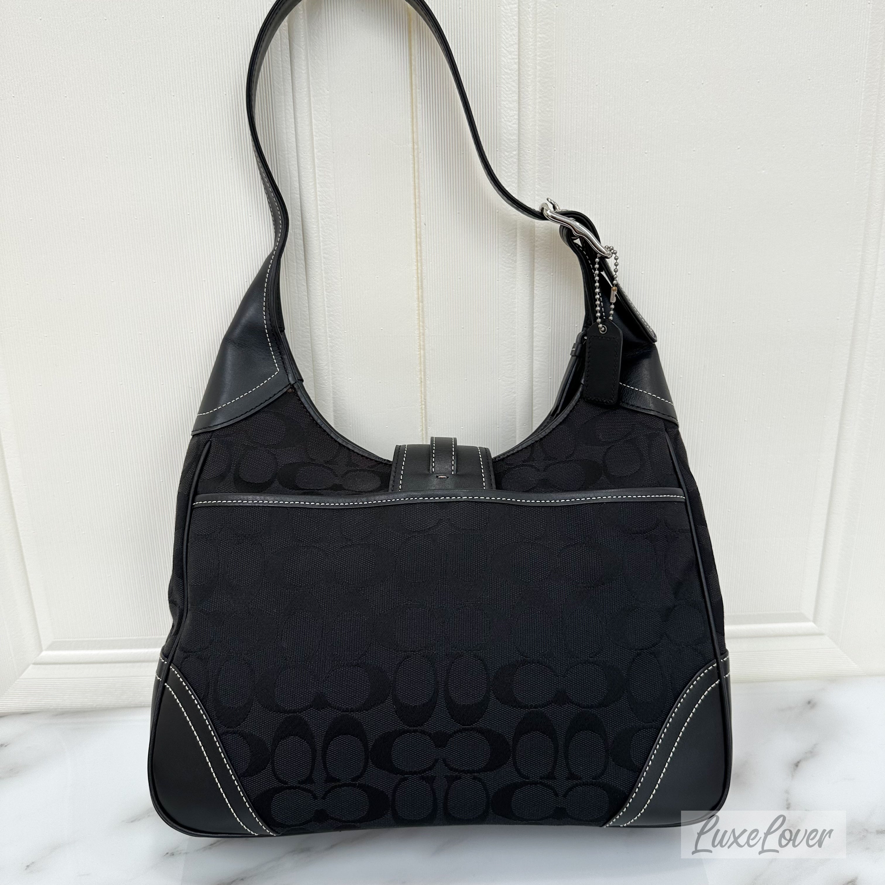 Coach deals Black Leather Hobo Bag.