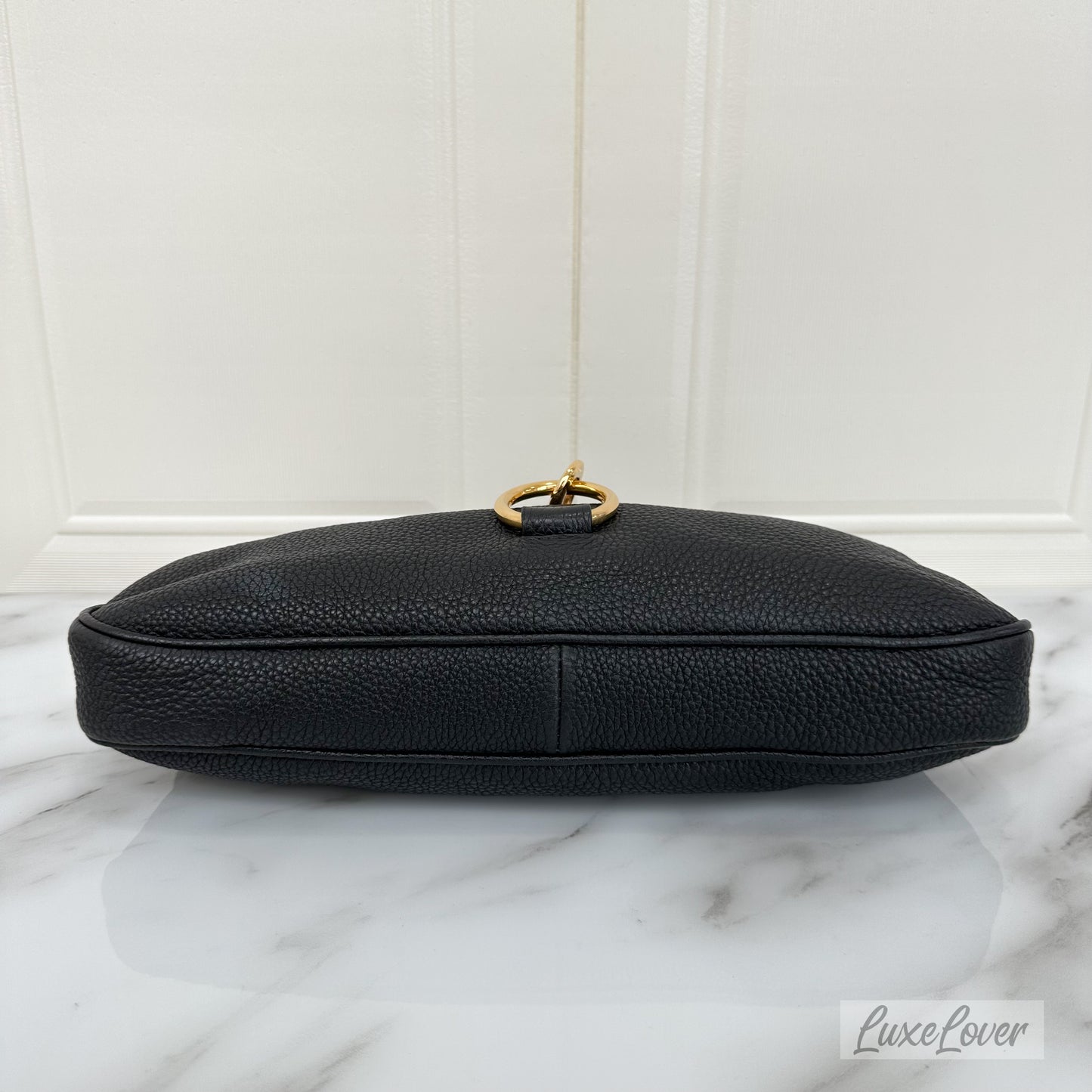 Miu Miu Shoulder Bag in Black Grained Calf Leather GHW