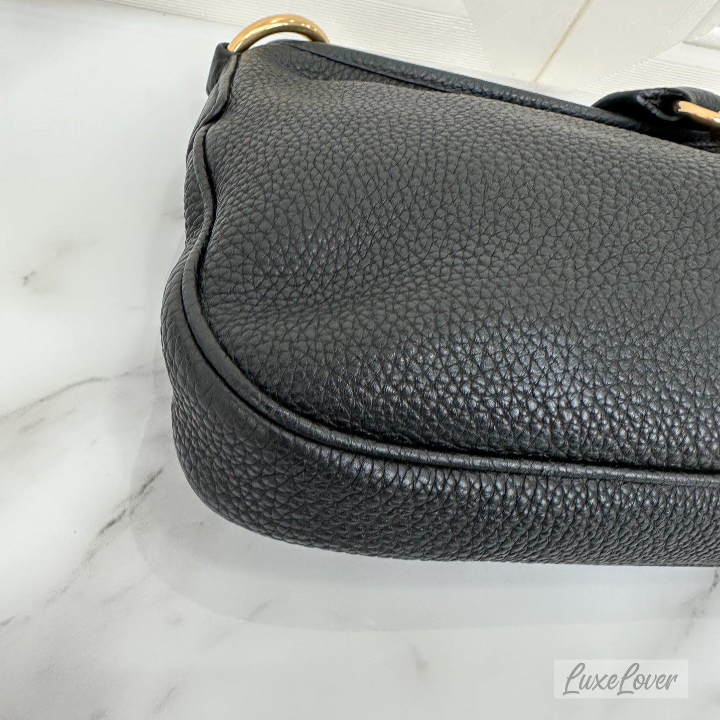 Miu Miu Shoulder Bag in Black Grained Calf Leather GHW