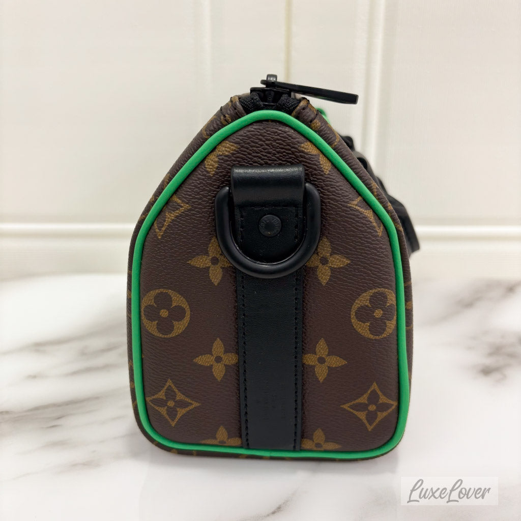 (PayNow: $1950) LV Macassar Keepall 25 in Monogram Canvas and Black HW