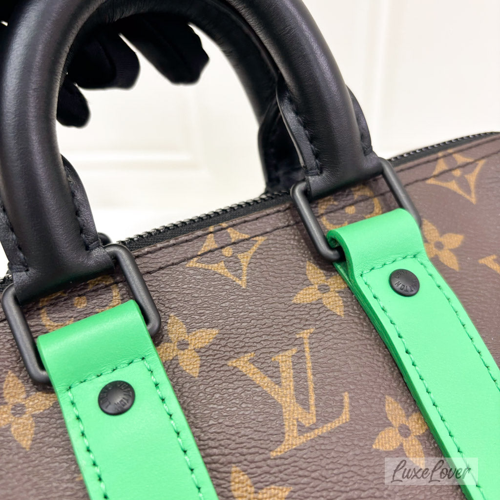 (PayNow: $1950) LV Macassar Keepall 25 in Monogram Canvas and Black HW