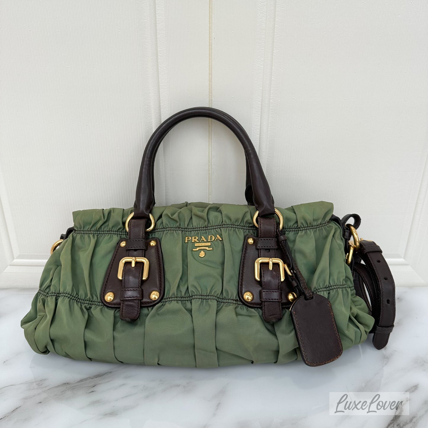 Prada Shoulder Bag in Green Nylon