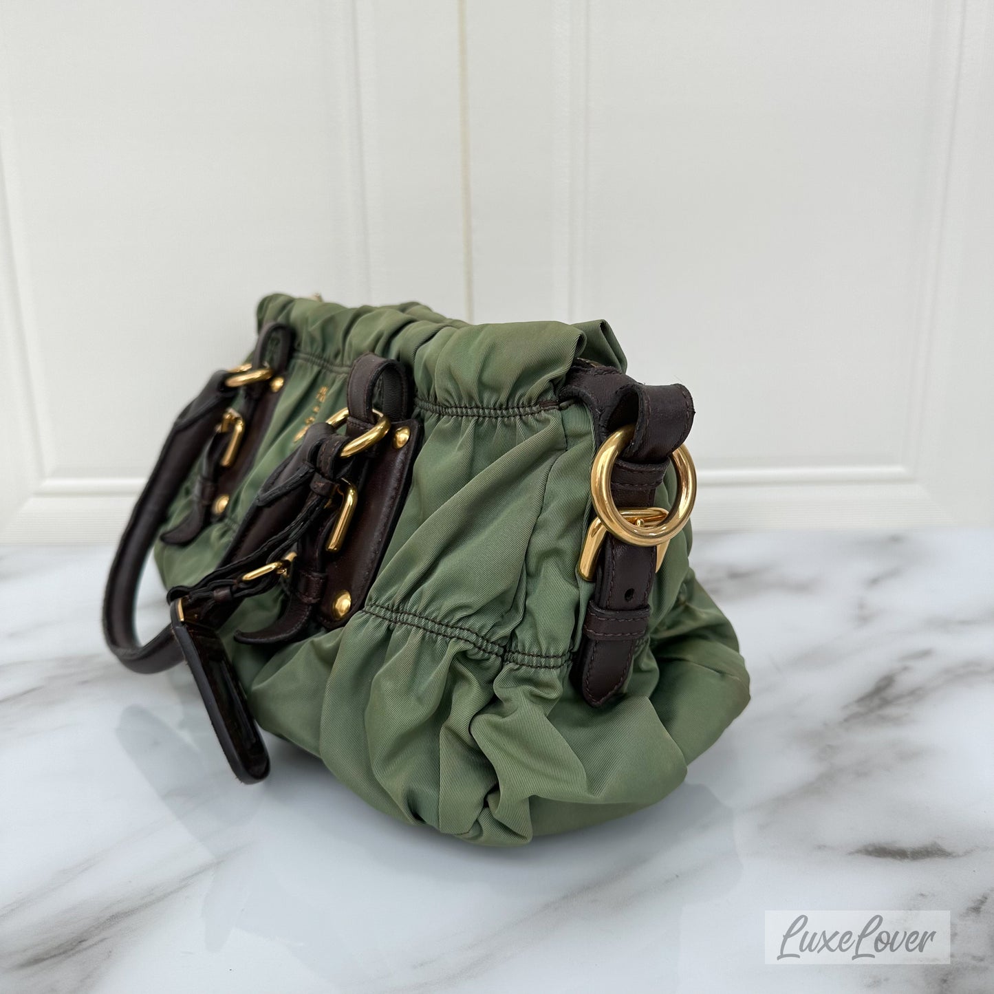 Prada Shoulder Bag in Green Nylon