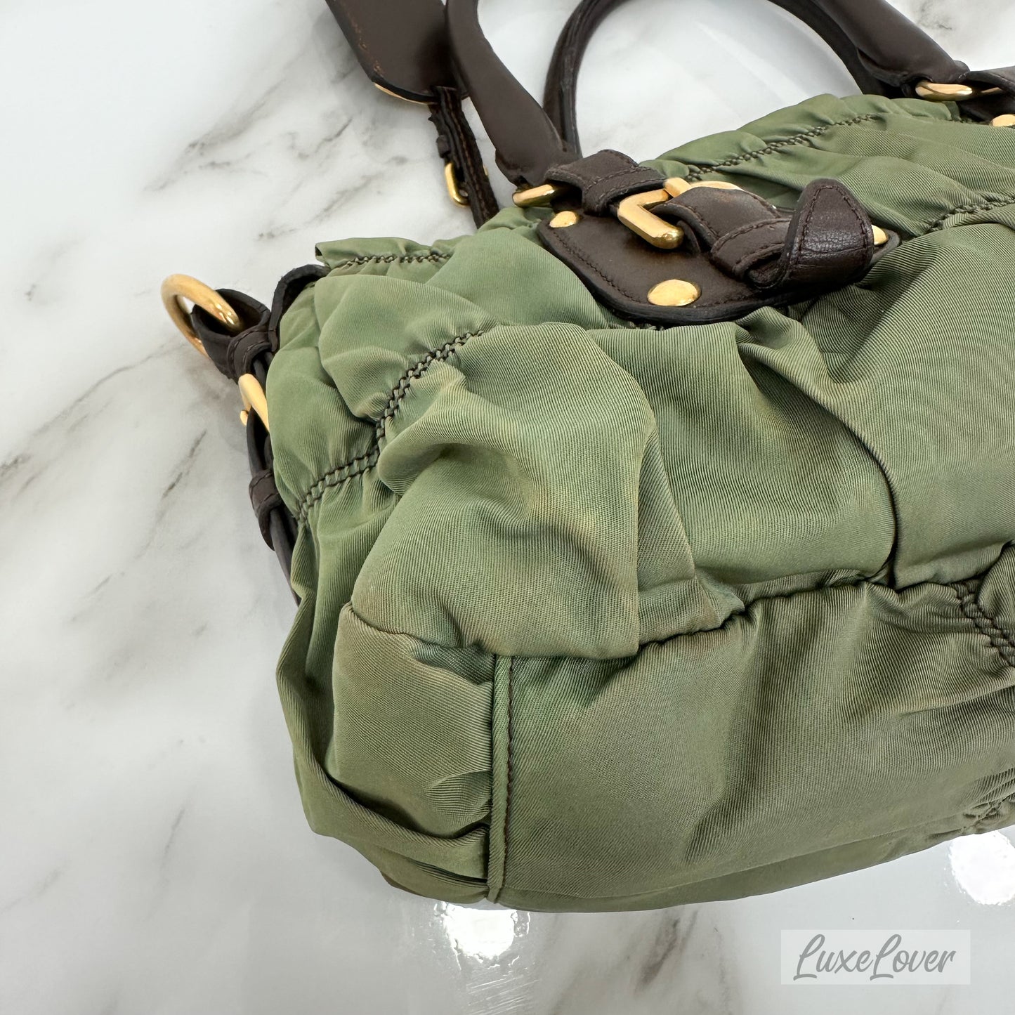 Prada Shoulder Bag in Green Nylon