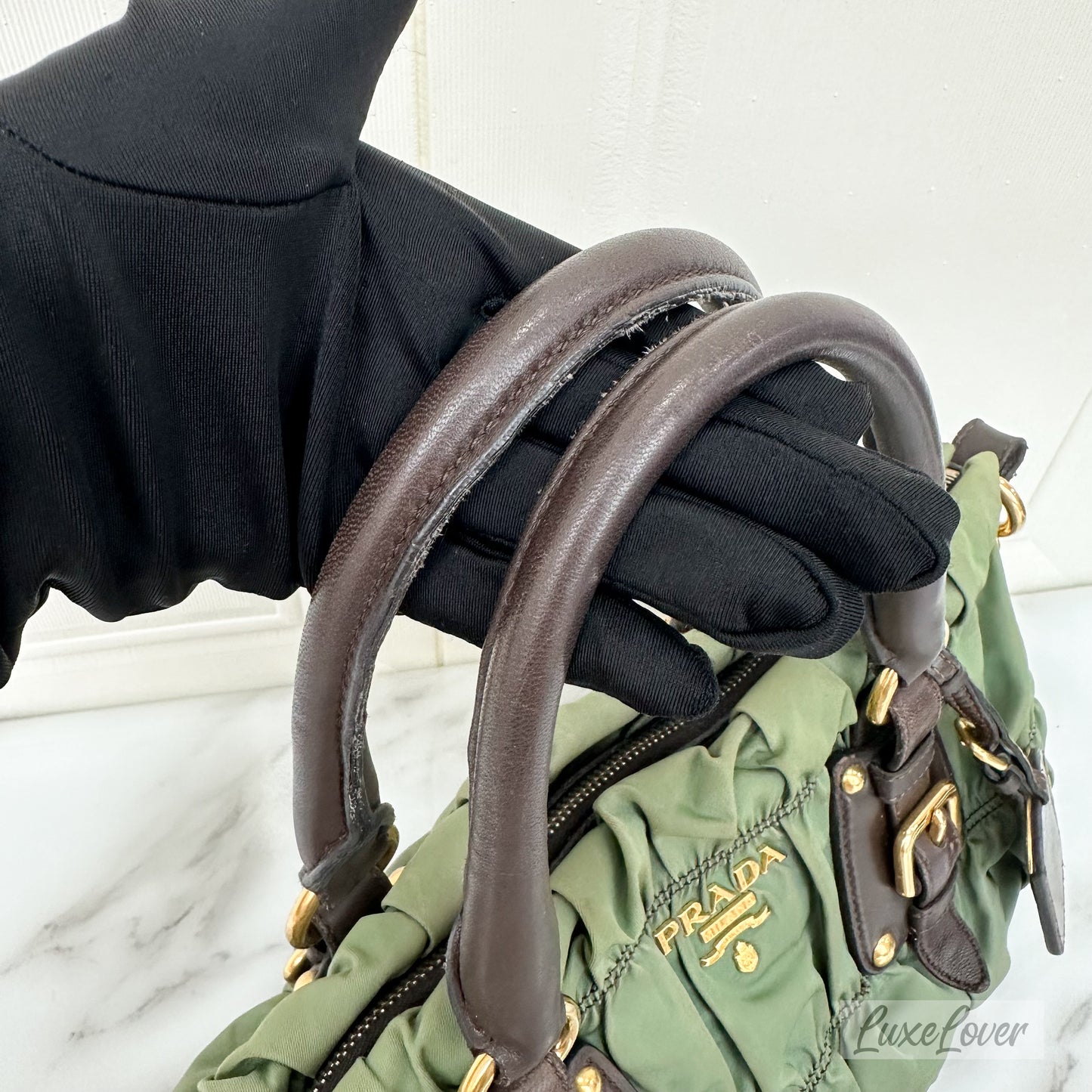 Prada Shoulder Bag in Green Nylon