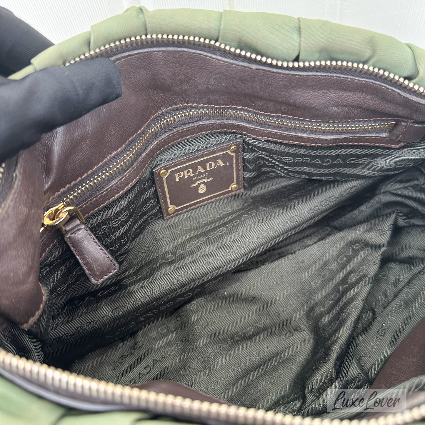 Prada Shoulder Bag in Green Nylon