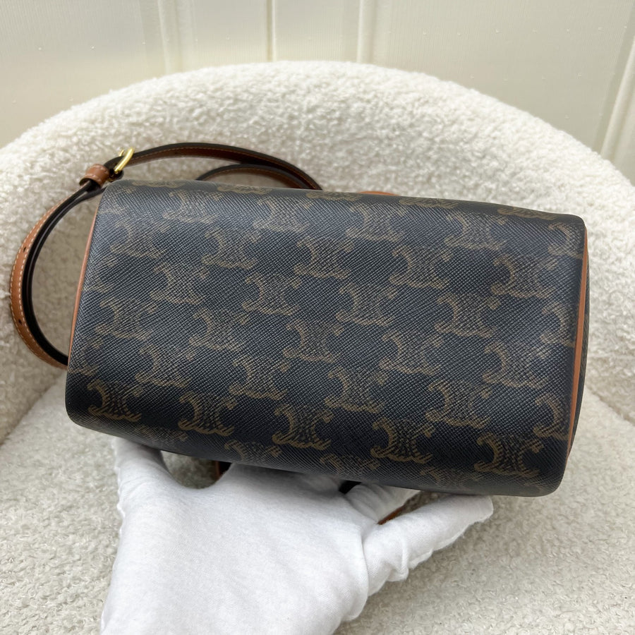 (PayNow $1190) Celine Small Boston in Triomphe Canvas and Calfskin GHW