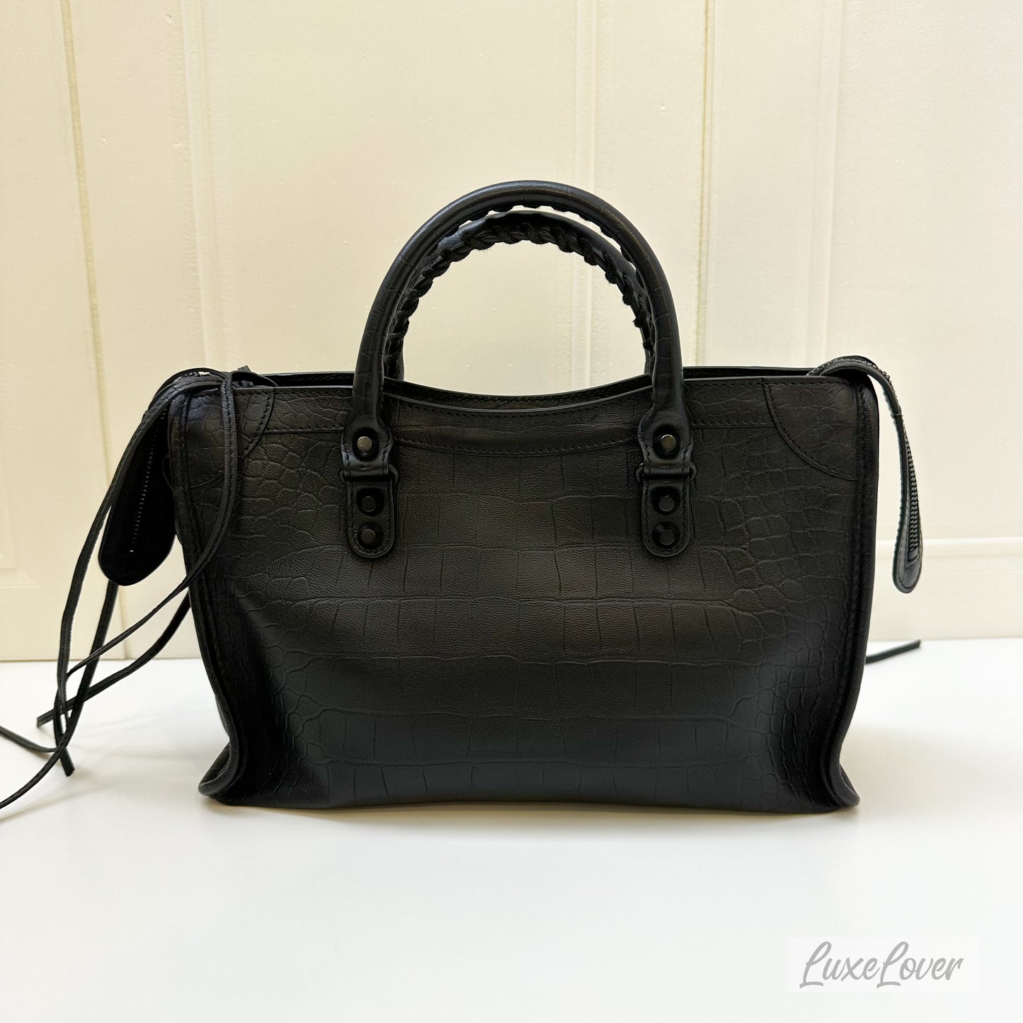 Balenciaga Small City in Black Leather and BHW