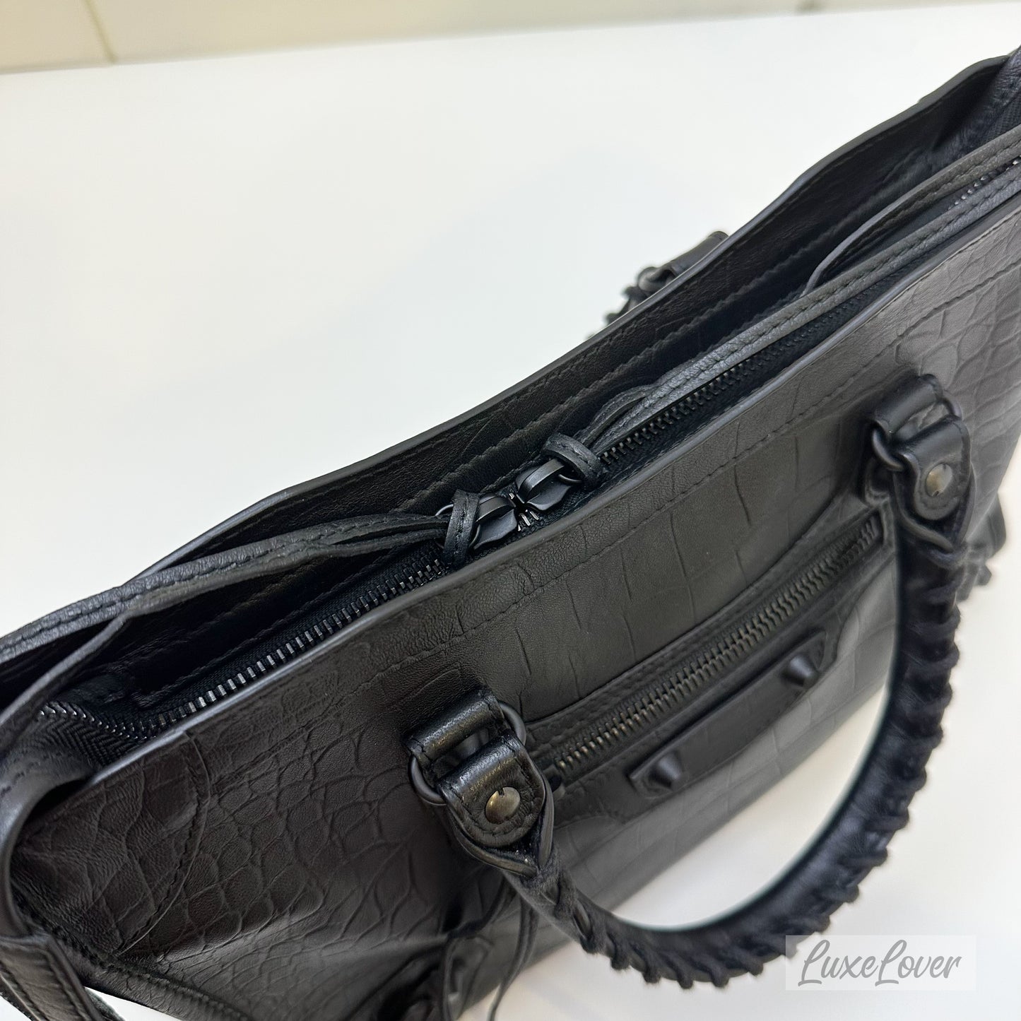 Balenciaga Small City in Black Leather and BHW