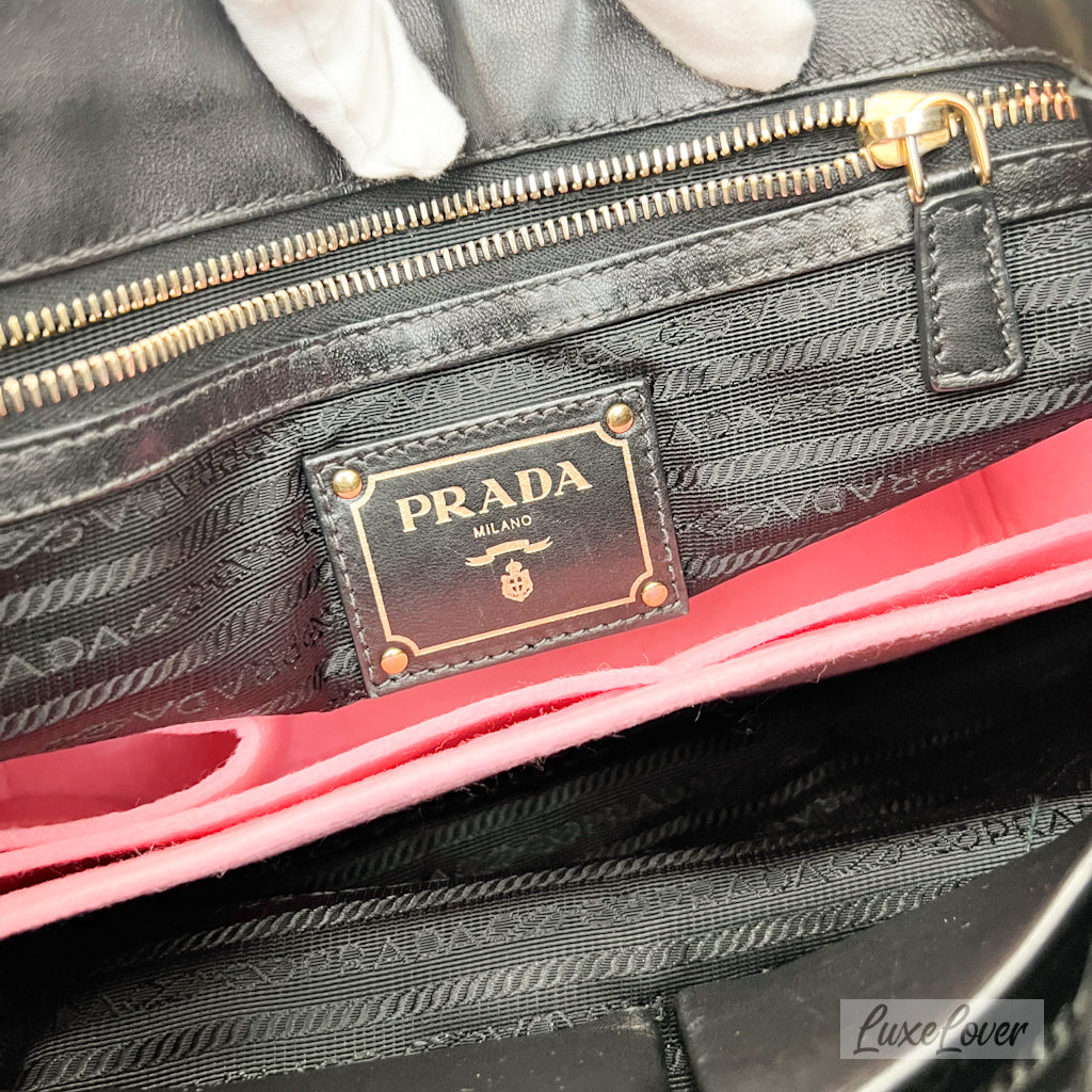 Prada Tessuto Gaufre Nylon Tote Bag in Black GHW