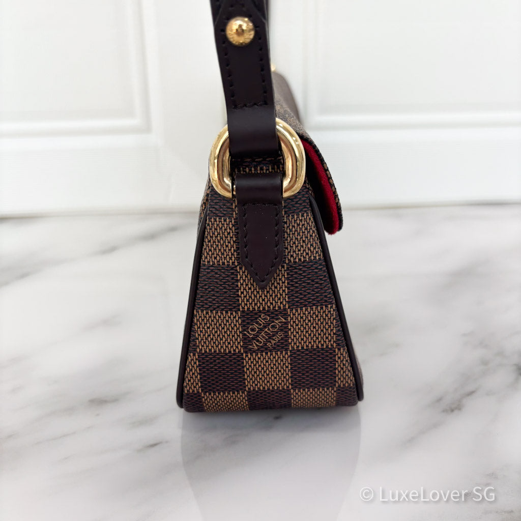 (PayNow$950) LV Ravello PM Shoulder Bag in Damier Ebene GHW