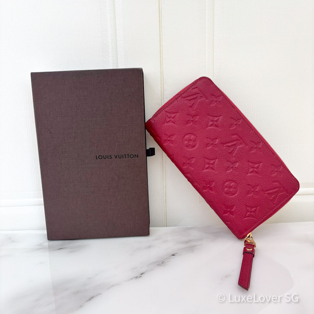 LV Zippy Long Wallet in Red Empriente Leather GHW