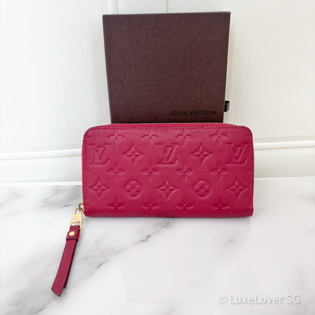 LV Zippy Long Wallet in Red Empriente Leather GHW