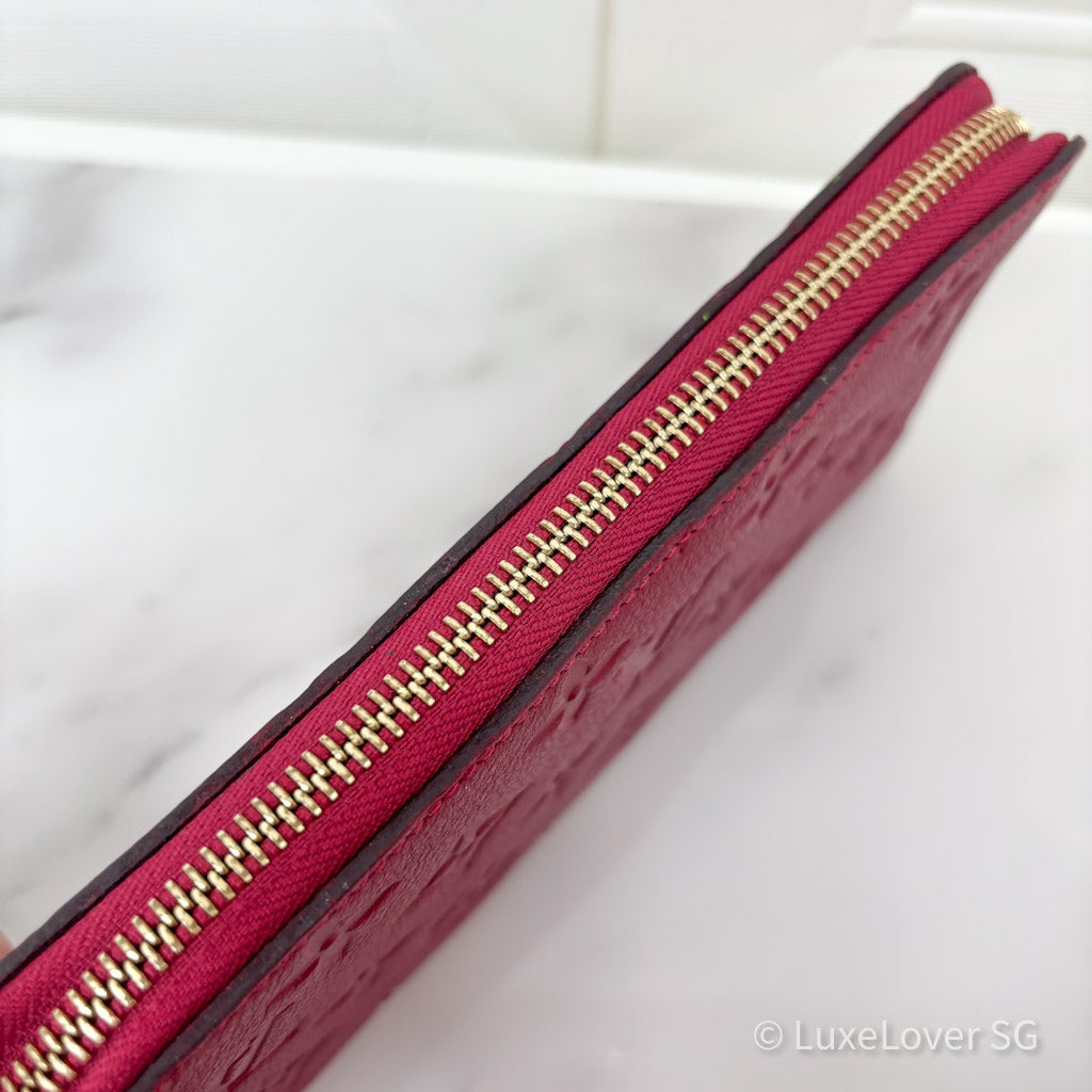 LV Zippy Long Wallet in Red Empriente Leather GHW