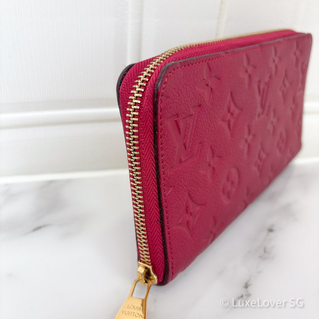 LV Zippy Long Wallet in Red Empriente Leather GHW