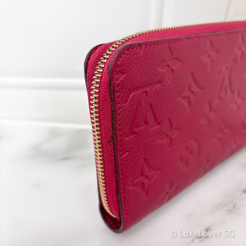 LV Zippy Long Wallet in Red Empriente Leather GHW