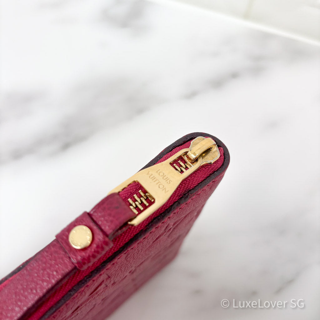 LV Zippy Long Wallet in Red Empriente Leather GHW