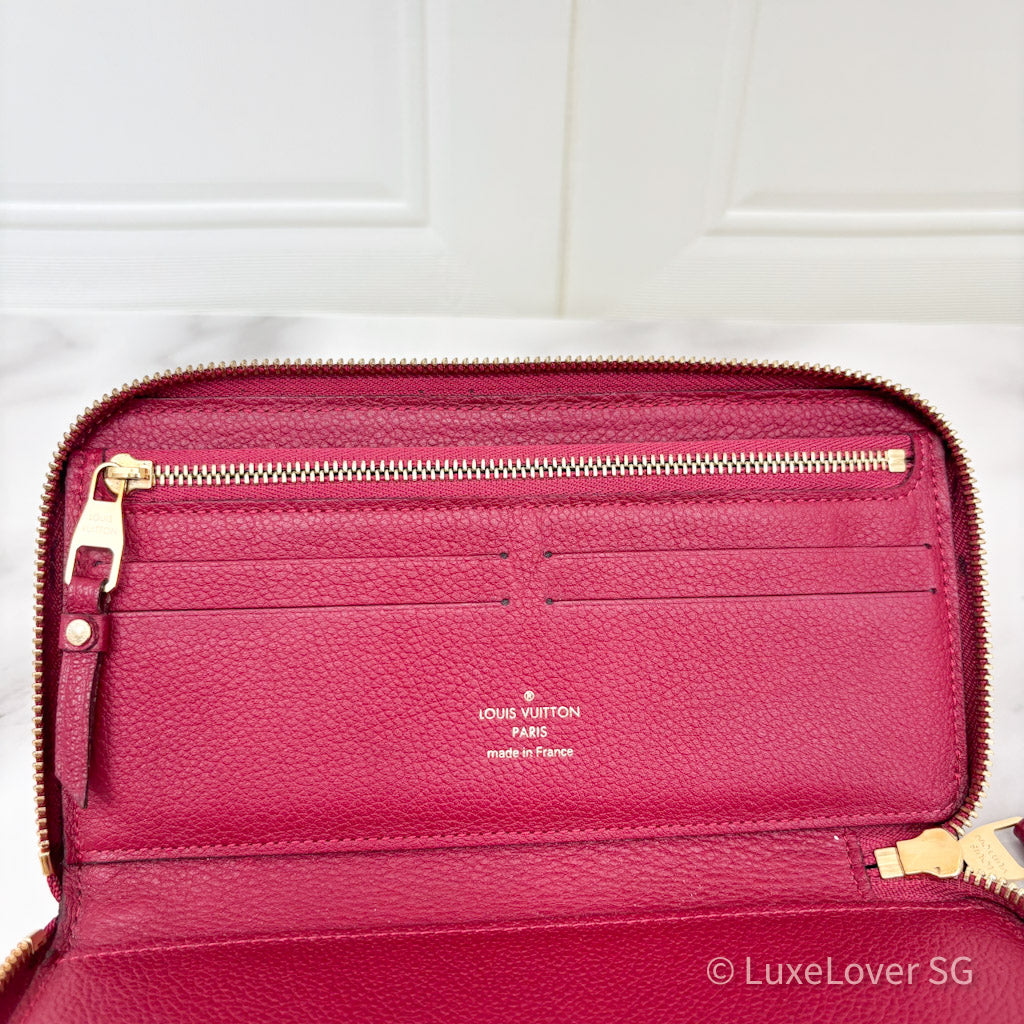 LV Zippy Long Wallet in Red Empriente Leather GHW