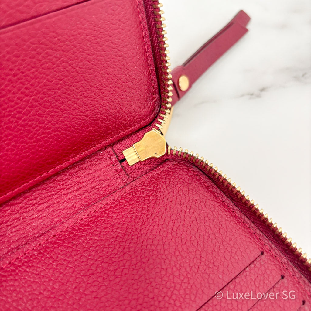 LV Zippy Long Wallet in Red Empriente Leather GHW