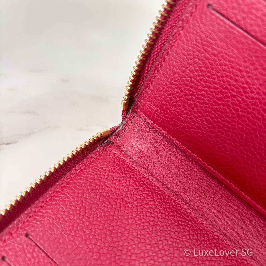 LV Zippy Long Wallet in Red Empriente Leather GHW