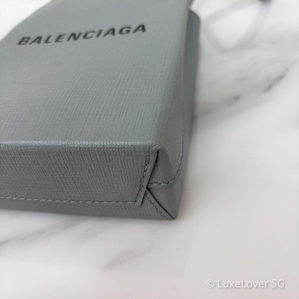 Balenciaga Mini Shopping Bag in Grey Leather and SHW