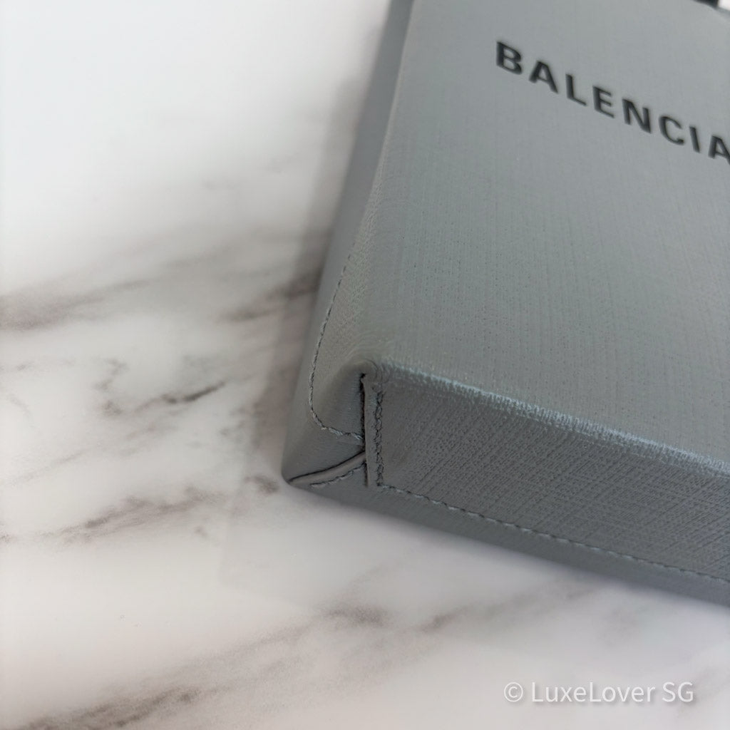 Balenciaga Mini Shopping Bag in Grey Leather and SHW