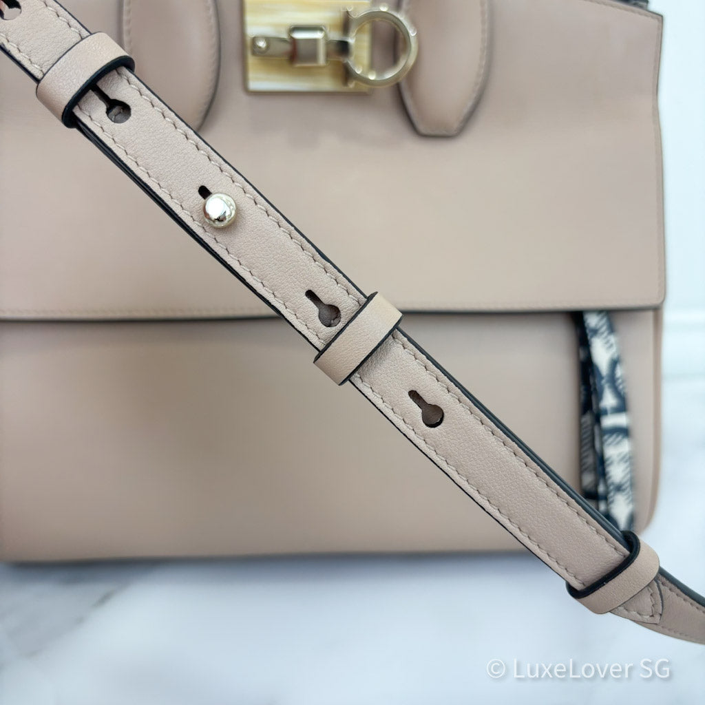 Salvatore Ferragamo Studio Bag in Almond Beige Calfskin and GHW